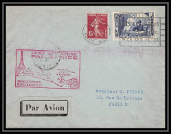 4283 France Lettre (cover) Poste Aérienne Aviation N°307 Inauguration De La Ligne Paris Nice 16/2/1938 Nice Pour Paris - 1960-.... Lettres & Documents