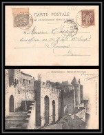 4565 France Carte Postale N°88 Sage + 107 Affranchissement Composé Mixte Carcassonne Aude Romans Drome - 1877-1920: Semi-Moderne