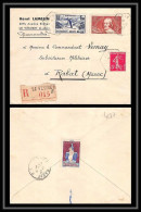 4187 France Lettre Recommandé (cover) N°334 Ski + 330 Chomeurs Callot Pour Rabat Maroc 1/2/1937 Vignette Tuberculose - Covers & Documents