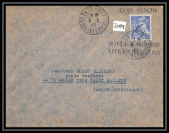 4102 France Lettre (cover) Ilot De Saint Nazaire Vive La Libération Taxe Percue Batz-sur-Mer 9/5/1945 - Liberation