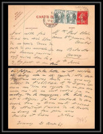 3975 France Entier Postal Stationery Semeuse 90c N°71 DATE 124 + COMPLEMENT 60C 21/8/1945 ARDECHE - Standard Postcards & Stamped On Demand (before 1995)