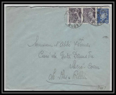 6247/ France Lettre (cover) N°510 Pétain + Mercure 1943 Tarare Rhone Pour Miribel AIN (abbé Thomas) - 1941-42 Pétain