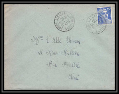 6295/ France Lettre (cover) N°886 Gandon 1951 Saint-Étienne-des-Oullières Rhone Pour Miribel AIN (abbé Thomas) - 1945-54 Marianne Of Gandon