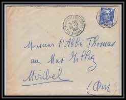 6296/ France Lettre (cover) N°886 Gandon 1951 Saint-Symphorien-sur-Coise Rhone Pour Miribel AIN (abbé Thomas) - 1945-54 Marianne (Gandon)