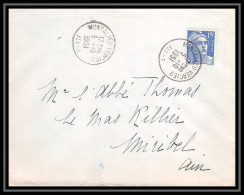 6288/ France Lettre (cover) N°886 Gandon 1951 Montalieu Vercieu Pour Miribel AIN (abbé Thomas) - 1945-54 Marianne (Gandon)