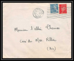6233/ France Lettre (cover) N°514 Pétain + Mercure Pétain 1942 Lyon Terreaux Flier Pour Miribel AIN (abbé Thomas) - 1941-42 Pétain