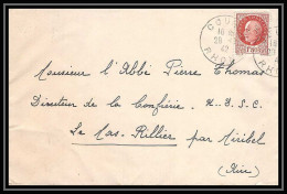 6204/ France Lettre (cover) N°517 Pétain 1942 Cours Rhone Pour Miribel AIN (abbé Thomas) - 1941-42 Pétain