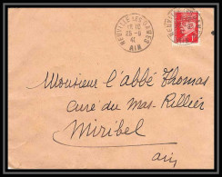 6211/ France Lettre (cover) N°514 Pétain 1941 Neuville-les-Dames Pour Miribel AIN (abbé Thomas) - 1941-42 Pétain