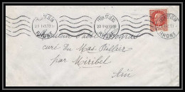6165/ France Lettre (cover) N°517 Pétain 1943 Lyon St Jean Krag Pour Miribel AIN (abbé Thomas) - 1941-42 Pétain