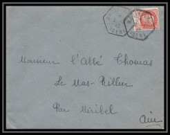 6149/ France Lettre (cover) N°517 Pétain 1943 Badine Isère Pour Miribel AIN (abbé Thomas) - 1941-42 Pétain