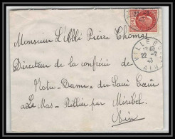 6091/ France Lettre (cover) N°517 Pétain 1943 Villebois Pour Miribel AIN (abbé Thomas) - 1941-42 Pétain