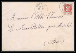 6189/ France Lettre (cover) N°517 Pétain 1942 Duerne Rhone Pour Miribel AIN (abbé Thomas) - 1941-42 Pétain