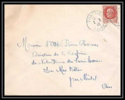 6069/ France Lettre (cover) N°517 Pétain 1943 Charlieu Loire Pour Miribel AIN (abbé Thomas) - 1941-42 Pétain