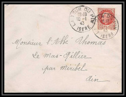 6053/ France Lettre (cover) N°517 Pétain 1943 La Tour Du Pin Isère Pour Miribel AIN (abbé Thomas) - 1941-42 Pétain