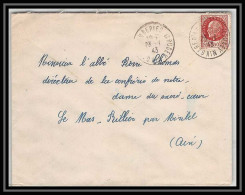 6047/ France Lettre (cover) N°517 Pétain 1943 Gare D'amberieu Pour Miribel AIN (abbé Thomas) - 1941-42 Pétain