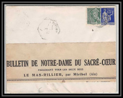 6002 Mercure‎ + PAIX 1941 Cachet Perlé Pour L'Abbé Thomas Miribel Ain Lettre (cover) - Brieven En Documenten