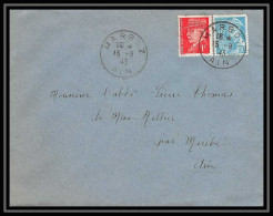 5993 Petain N° 514 + Mercure‎ N° 549 1943 Ain ARBOZ Pour L'Abbé Thomas Miribel Ain Lettre (cover) - 1941-42 Pétain