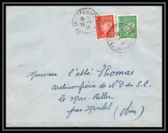 5958 TYPE Mercure‎ N° 511/513 1944 Saône-et-LoireChauffailles Pour L'Abbé Thomas Miribel Ain Lettre (cover) - Covers & Documents