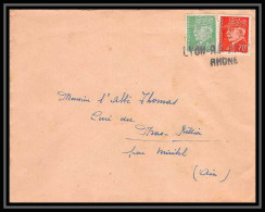 5955 TYPE Mercure‎ N° 511/513 1944 GRIFFE Pour L'Abbé Thomas Miribel Ain Lettre (cover) - Lettres & Documents