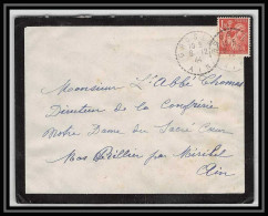 5935 TYPE Iris N° 652 1944 Ain GROSLEE Cachet Perlé Pour L'Abbé Thomas Miribel Ain Lettre (cover) - 1939-44 Iris