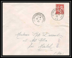 5938 TYPE Iris N° 652 1945 Ain SAinT TRIVIER DE COURTES Pour L'Abbé Thomas Miribel Ain Lettre (cover) - 1939-44 Iris