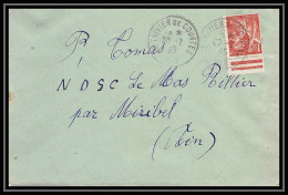 5946 TYPE Iris N° 652 1945 Ain TRIVIER DE COURTES BORD DE FEUILLE Pour L'Abbé Thomas Miribel Ain Lettre (cover) - 1939-44 Iris