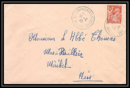 5947 TYPE Iris N° 652 1945 Rhône SAinT SYMPHORIEN SU COISE Pour L'Abbé Thomas Miribel Ain Lettre (cover) - 1939-44 Iris