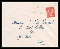5931 TYPE Iris N° 652 1944 Rhône BEAUJEU Pour L'Abbé Thomas Miribel Ain Lettre (cover) - 1939-44 Iris