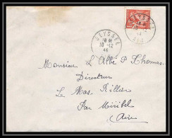 5929 TYPE Iris N° 652 1944 Ain SEYSSEL Pour L'Abbé Thomas Miribel Ain Lettre (cover) - 1939-44 Iris
