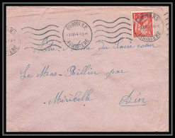 5928 TYPE Iris N° 652 1944 Finistère QUIMPERT Pour L'Abbé Thomas Miribel Ain Lettre (cover) - 1939-44 Iris