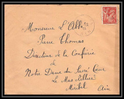 5916 TYPE Iris N° 652 1944 Ain Pour L'Abbé Thomas Miribel Ain Lettre (cover) - 1939-44 Iris