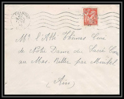 5922 TYPE Iris N° 652 1945 Loire SAinT CHAMOND Pour L'Abbé Thomas Miribel Ain Lettre (cover) - 1939-44 Iris