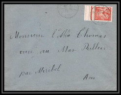 5905 TYPE Iris N° 652 1944 GROSLE BORD DE FEUILLE Cachet Perlé Pour L'Abbé Thomas Miribel Ain Lettre (cover) - 1939-44 Iris