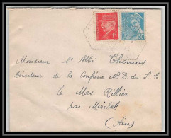 5895 TYPE Iris N° 652 1944 Ain MONTLUIL Pour L'Abbé Thomas Miribel Ain Lettre (cover) - 1939-44 Iris