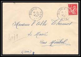 5881 TYPE Iris N° 433 1941 Rhône CHARL Pour L'Abbé Thomas Miribel Ain Lettre (cover) - 1939-44 Iris