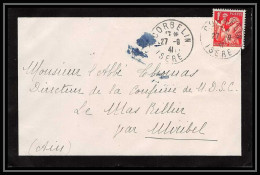 5867 TYPE Iris N° 433 1941 Isère Corbelinpour L'Abbé Thomas Miribel Ain Lettre (cover) - 1939-44 Iris