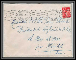 5861 TYPE Iris N° 433 1941 NICE GARIBALDI Pour L'Abbé Thomas Miribel Ain Lettre (cover) - 1939-44 Iris