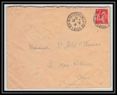 5859 TYPE Iris N° 433 1941 Loire MONISTROL Pour L'Abbé Thomas Miribel Ain Lettre (cover) - 1939-44 Iris