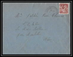 5844 TYPE Iris N° 653 1945 Pour L'Abbé Thomas Miribel Ain Lettre (cover) - 1939-44 Iris