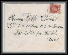 5825 Petain N° 517 1943 Rhône OBL Cachet Perlé Pour L'Abbé Thomas Miribel Ain Lettre (cover) - 1941-42 Pétain