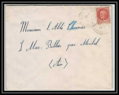 5811 Petain N° 517 1944 Loire Cachet Perlé Pour L'Abbé Thomas Miribel Ain Lettre (cover) - 1941-42 Pétain