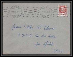 5816 Petain N° 517 1944 Isère Vienne Pour L'Abbé Thomas Miribel Ain Lettre (cover) - 1941-42 Pétain