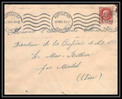 5795 Petain N° 517 1943 CANTAL AURILLAC Pour L'Abbé Thomas Miribel Ain Lettre (cover) - 1941-42 Pétain