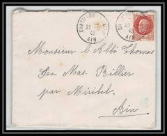 5783 Petain N° 517 1943 Ain CHATILLON Pour L'Abbé Thomas Miribel Ain Lettre (cover) - 1941-42 Pétain