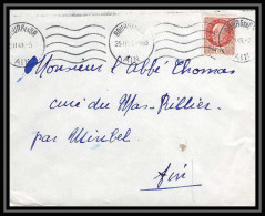 5755 Petain N° 517 1943 Ain Bourg-en-Bresse Pour L'Abbé Thomas Miribel Ain Lettre (cover) - 1941-42 Pétain
