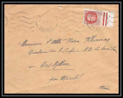 5749 Petain N° 517 1943 Drôme VALENCE Gare BORD DE FEUILLE Pour L'Abbé Thomas Miribel Ain Lettre (cover) - 1941-42 Pétain