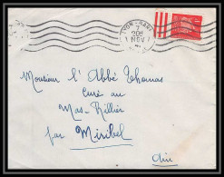 5740 Petain N° 514 1941 Rhône Lyon BORD DE FEUILLE Pour L'Abbé Thomas Miribel Ain Lettre (cover) - 1941-42 Pétain