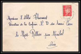 5744 Petain N° 514 1941 Rhône Pour L'Abbé Thomas Miribel Ain Lettre (cover) - 1941-42 Pétain