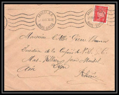 5736 Petain N° 514 1941 Haute-Savoie Annecy Pour L'Abbé Thomas Miribel Ain Lettre (cover) - 1941-42 Pétain
