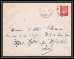 5726 Petain N° 514 1941 VAUCLUSE AVIGNON Pour L'Abbé Thomas Miribel Ain Lettre (cover) - 1941-42 Pétain